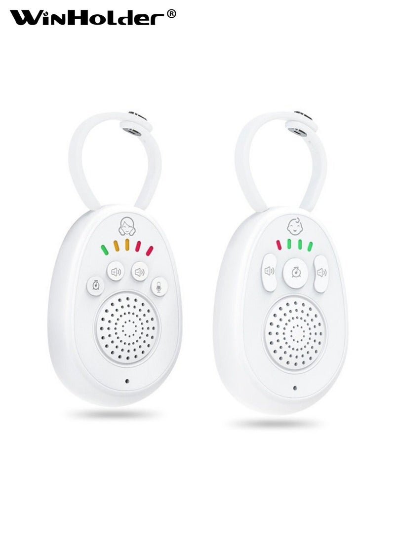وين هولدر جهاز مراقبة صوت الطفل، جهاز مراقبة صوت رقمي ثنائي الاتجاه، جهاز مراقبة رعاية الطفل لاسلكي قابل لإعادة الشحن مع تهويدة، تقنية DECT الرقمية طويلة المدى، عمر بطارية 12 ساعة، أبيض - Image 1