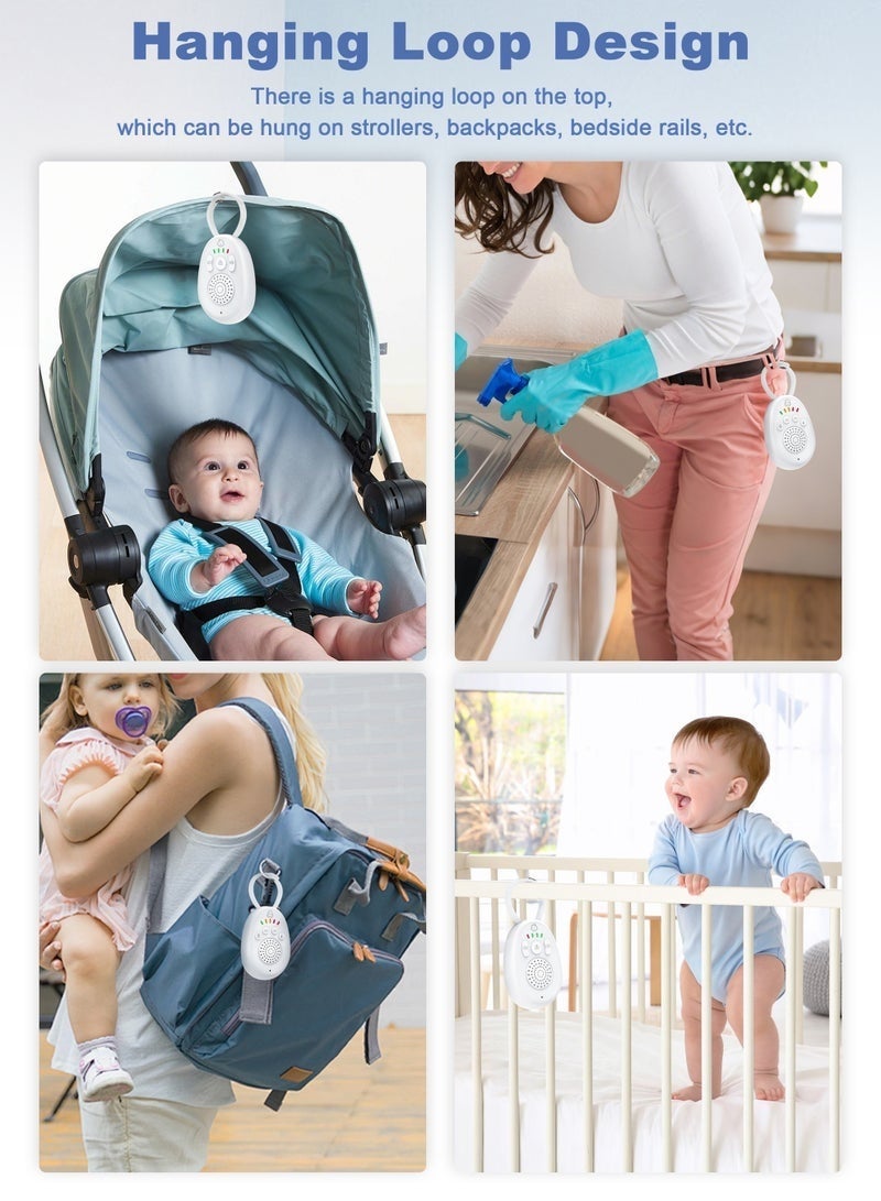 وين هولدر جهاز مراقبة صوت الطفل، جهاز مراقبة صوت رقمي ثنائي الاتجاه، جهاز مراقبة رعاية الطفل لاسلكي قابل لإعادة الشحن مع تهويدة، تقنية DECT الرقمية طويلة المدى، عمر بطارية 12 ساعة، أبيض - Image 4