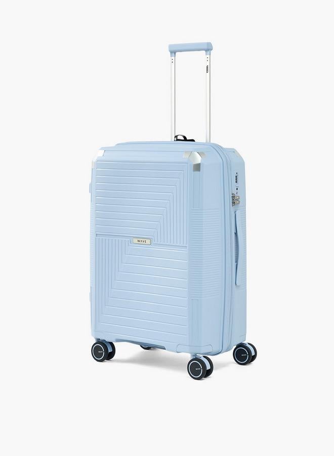 Wave Textured Hardcase Luggage Trolley With Retractable Handle - 28 Inches Check-In Bag - Image 1