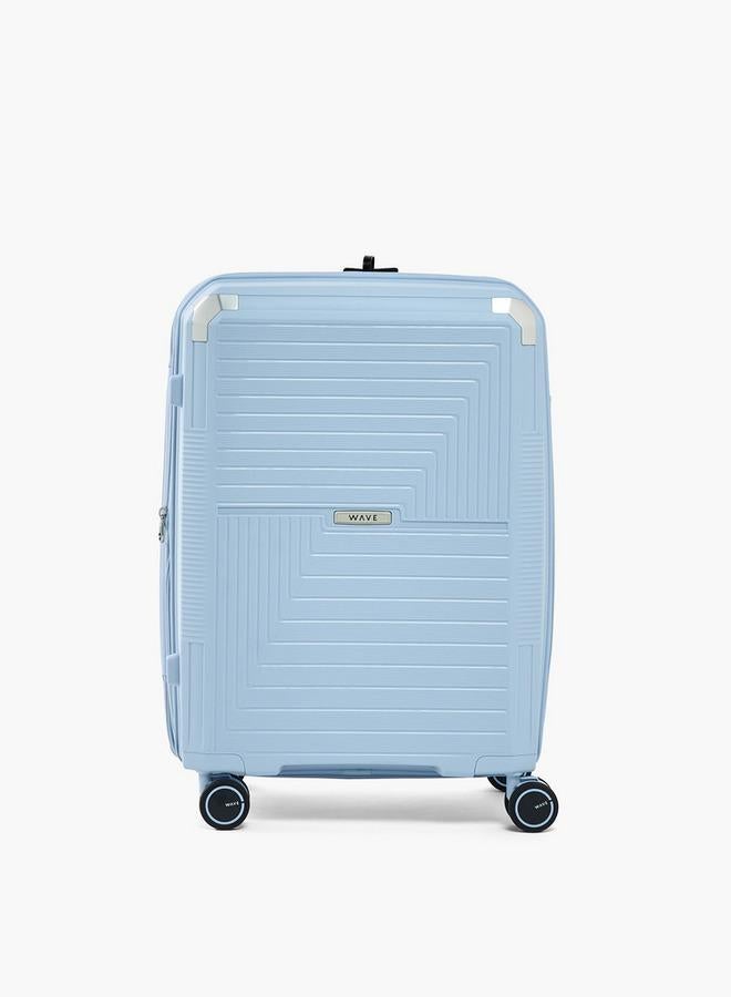 Wave Textured Hardcase Luggage Trolley With Retractable Handle - 28 Inches Check-In Bag - Image 2