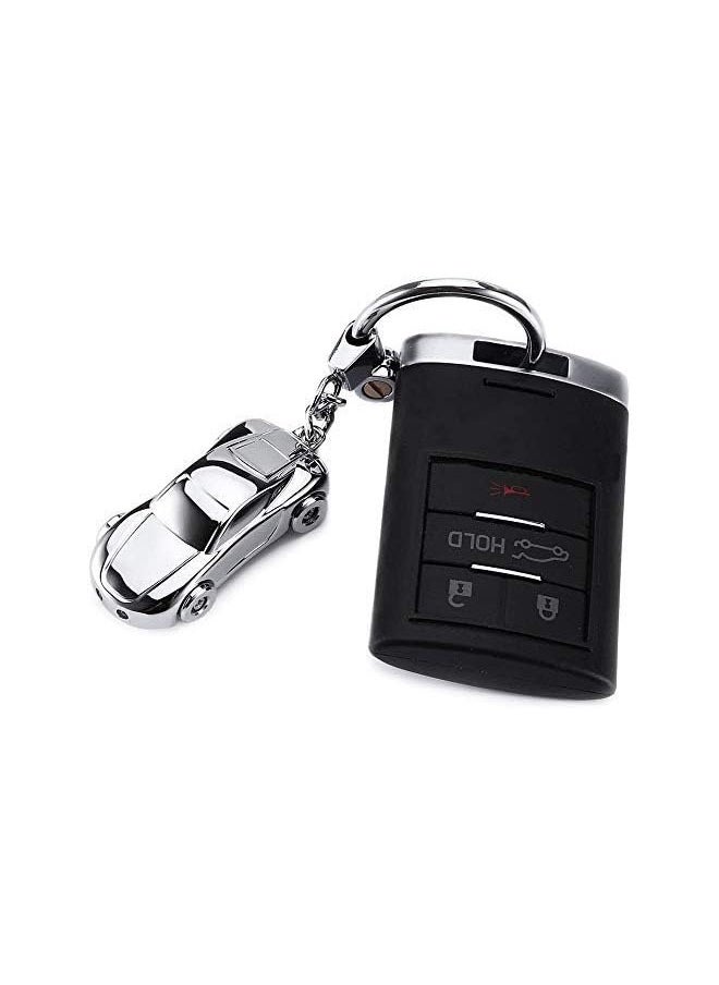 Car Key Chain Flashlight with 2 Modes LED Light 2-in-1 Car Key Fold Ring for Office Backpack Wallet Charm, Great Gift for Men or Women