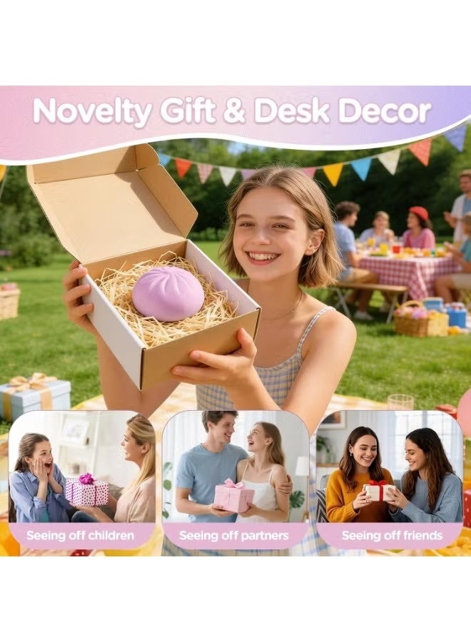 Dumpling Squishy Mystery Box, Viral Squishy Dumpling Toy, Bao Bun Squeeze Stress Relief Fidget Toys for Holiday & Birthday Gifts (Pink) - Image 3