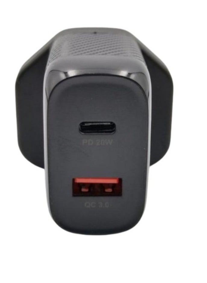 Bastec - Fast Wall Charger with Dual Ports (PD + USB) for Quick Charging, 20W Power, Model BC202, BASTEC Brand - Image 1
