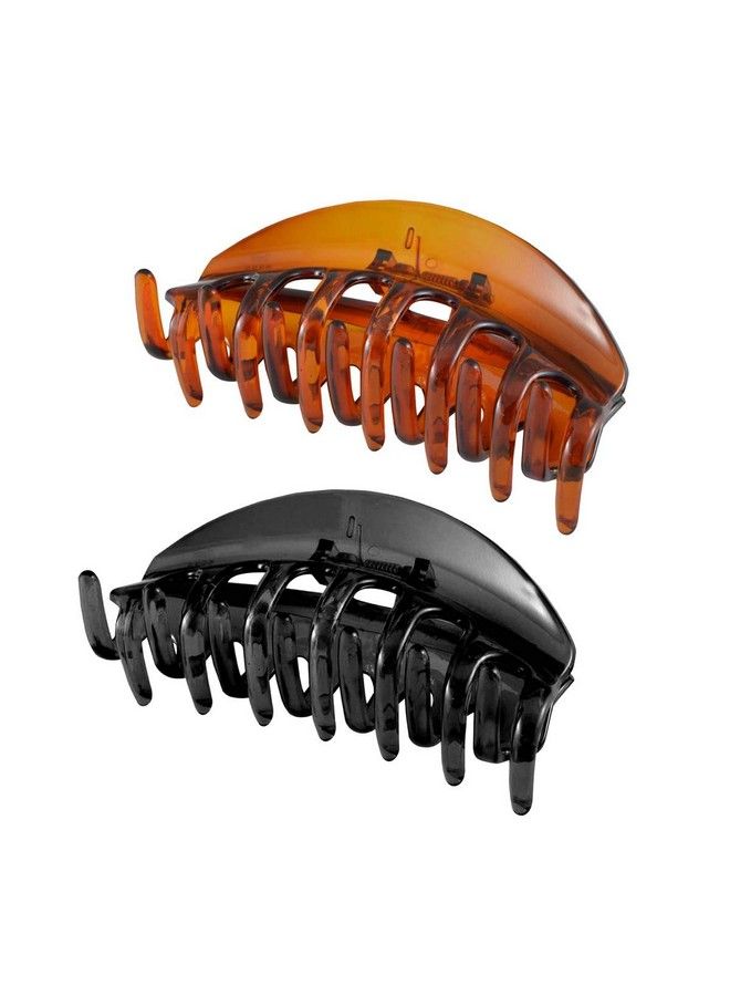 Nat Hair Clips For Women Pack Of 2 Black & Brown - Image 1
