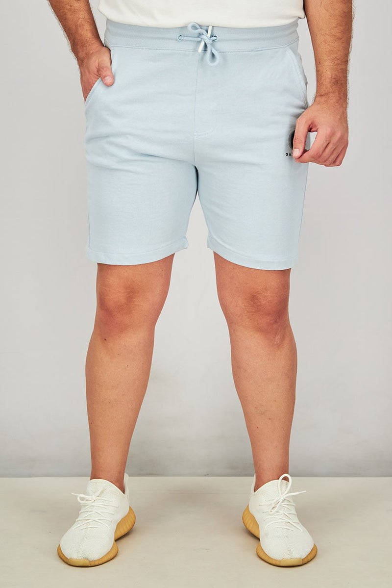 Gazzarrini Men Brand Logo Drawstring Shorts, Sky Blue - Image 1