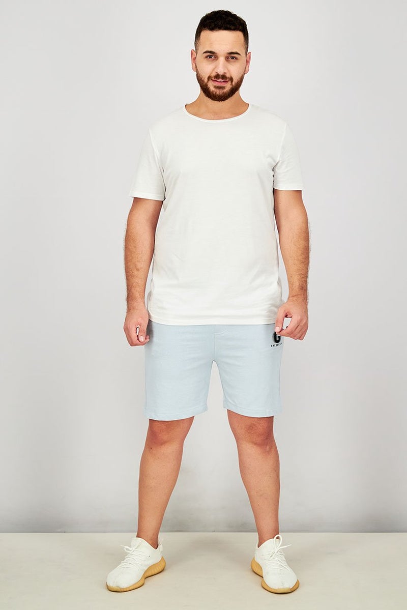 Gazzarrini Men Brand Logo Drawstring Shorts, Sky Blue - Image 2