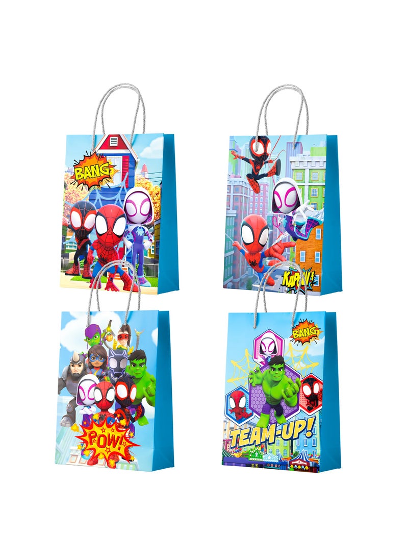إيلوفهابرتي أكياس هدايا حفلات سبايدرمان وأصدقاؤه - 16 قطعة أكياس هدايا بطبعة سبايدرمان للأعياد والمناسبات، مثالية للأولاد والبنات، أكياس هدايا، مستلزمات تزيين الحفلات - Image 1