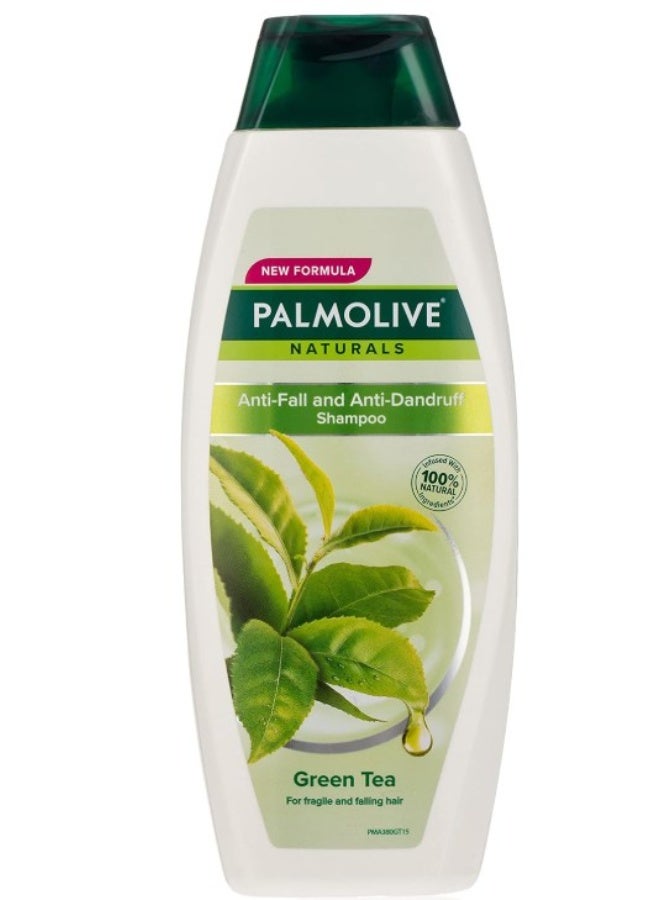 Palmolive Anti-Dandruff And Anti-Fall Shampoo For Fragile And Falling Hair, 100% Natural Ingredients, Green Tea Shampoo, 380 ml - Image 1