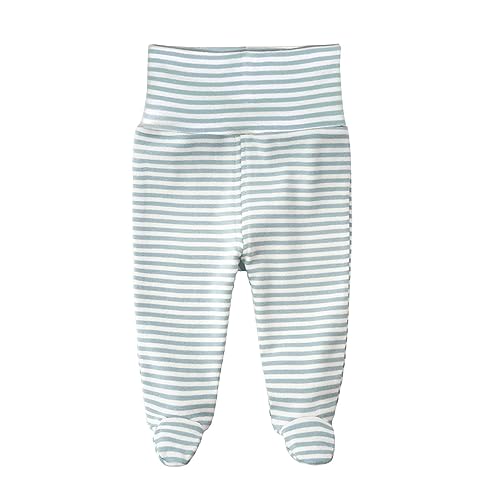 Teach Leanbh Infant Baby 3 Pack Footed Pants Cotton High Waist Casual Leggings (6 Months, A) - Image 2