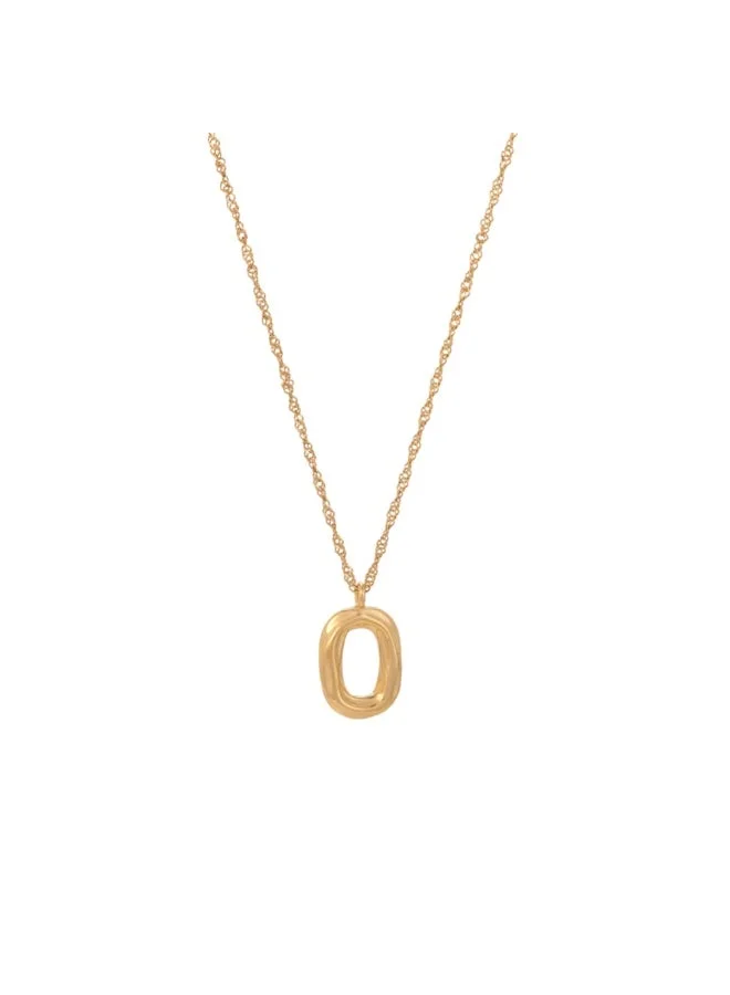 PALMONAS 18k Gold Tone Plated Wobbly Oval Necklace
 for Women