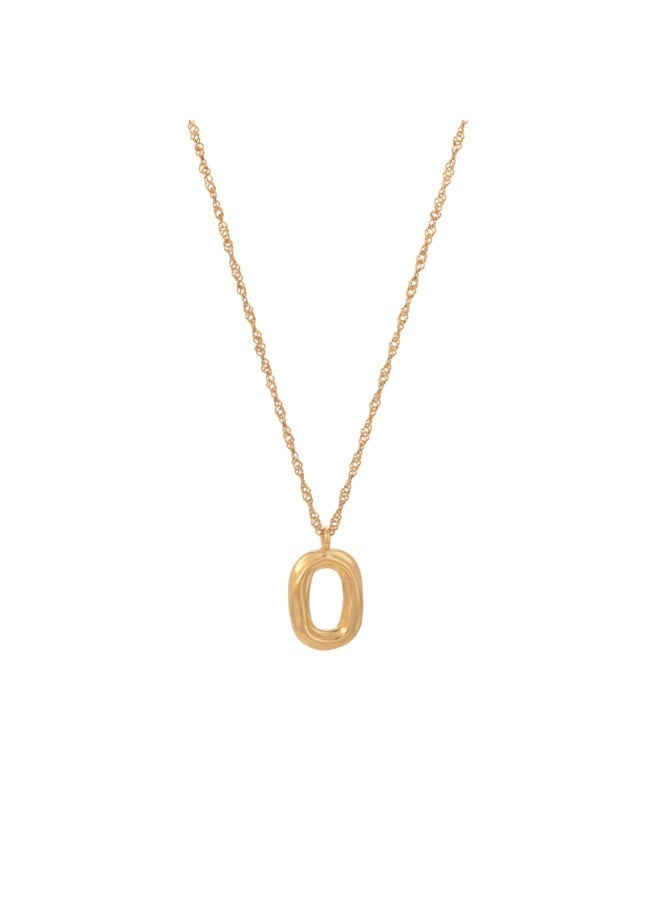 PALMONAS 18k Gold Tone Plated Wobbly Oval Necklace
 for Women - Image 1