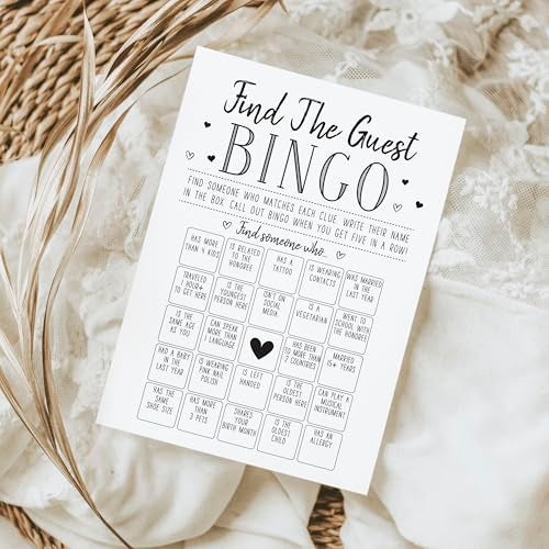 Your Main Event Prints لعبة بينغو للضيوف - مثالية لحفلات الزفاف، حفلات الأطفال، وحفلات العزوبية - تشمل 50 بطاقة لعبة - Image 2
