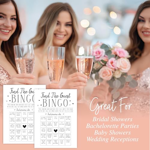 Your Main Event Prints لعبة بينغو للضيوف - مثالية لحفلات الزفاف، حفلات الأطفال، وحفلات العزوبية - تشمل 50 بطاقة لعبة - Image 4
