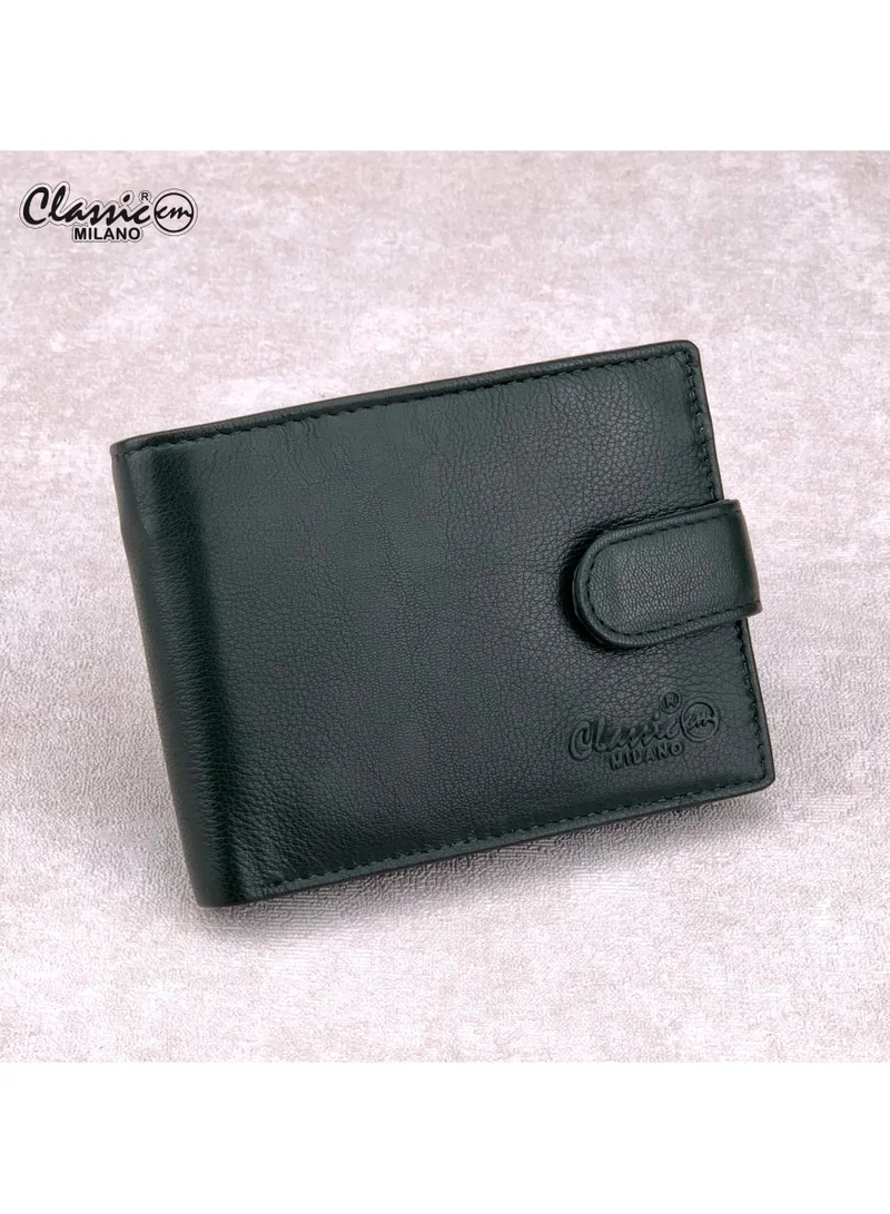 Classic Milano Classic Milano Men’s Wallet – Slim Bifold Leather Wallet for Men with RFID Blocking, Multiple Card Slots & Middle Zip – Stylish Mens Purse Wallets Gift for Husband, Father