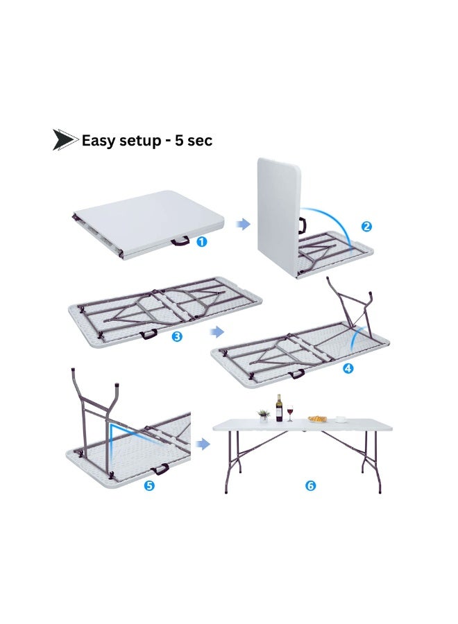 صن بوت كوميرس مجموعة قابلة للطي تشمل طاولة محمولة بمقاس ١٨٣ سم مع أربعة كراسي - Image 2