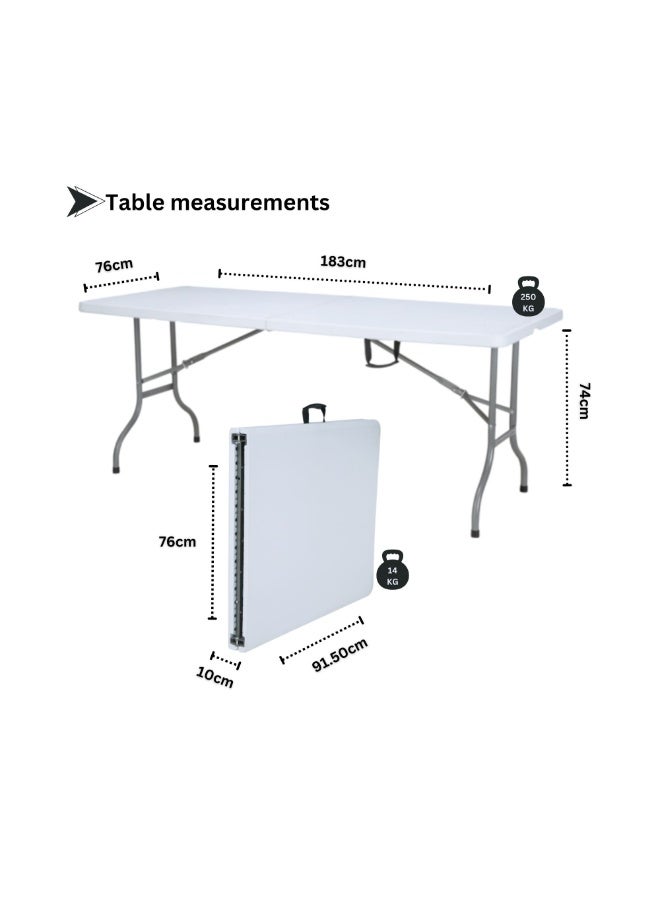 صن بوت كوميرس مجموعة قابلة للطي تشمل طاولة محمولة بمقاس ١٨٣ سم مع أربعة كراسي - Image 3