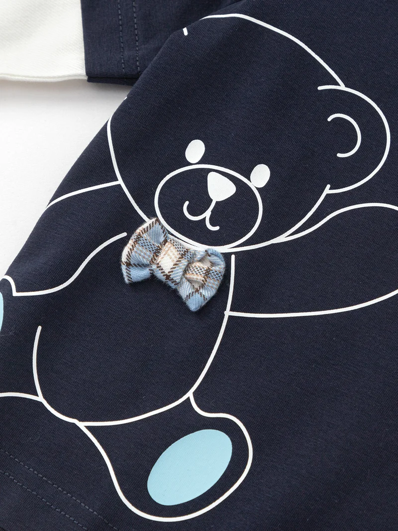 Balabala Toddler Boy Round v-neck long-sleeved T-shirt