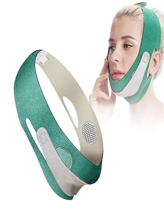 VENEXA Face Slimming Belt - V-Shape Face Masks For Double Chin Shaper For Men&Women,Facial Lift Slim Cheeks Lifting Reusable Belt Facial Anti Wrinkle Chin Strap Elastic Face Slimming Bandage (GREEN) - Image 1