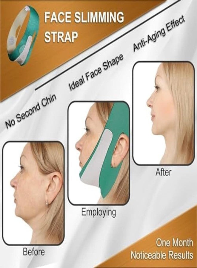 VENEXA Face Slimming Belt - V-Shape Face Masks For Double Chin Shaper For Men&Women,Facial Lift Slim Cheeks Lifting Reusable Belt Facial Anti Wrinkle Chin Strap Elastic Face Slimming Bandage (GREEN) - Image 5