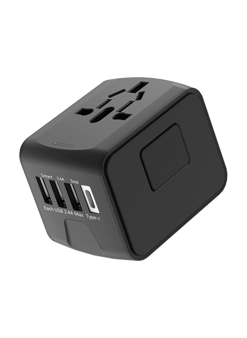 Universal Travel Adapter, All-in-one Travel Wall Charger Converter, International Power Adapter with Smart High Speed 2.4A 4 USB Ports - Image 1