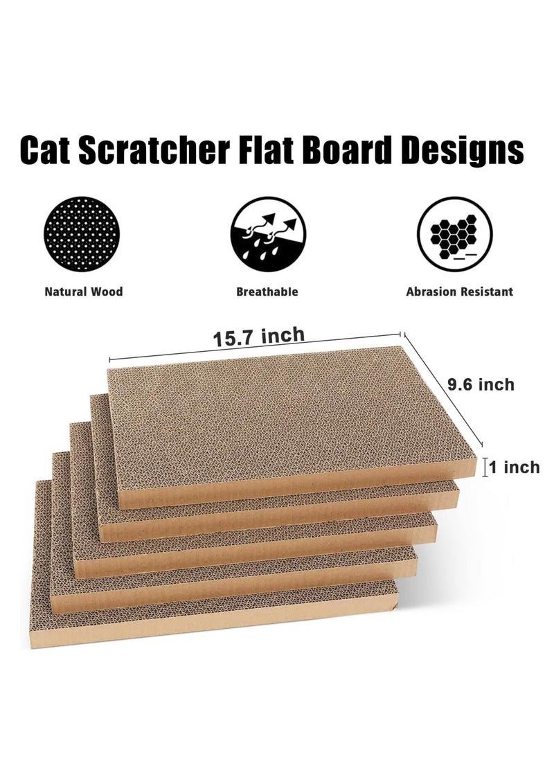MissTiara Cardboard Cat Scratcher with Box, 5 PCS Reversible Cat Scratch Pad Replace for Cat Scratcher, Corrugated Scratching Lounge for Indoor Kitty to Rest Play Suitable for Up To 5kg (40*23*13 CM)  - Image 3