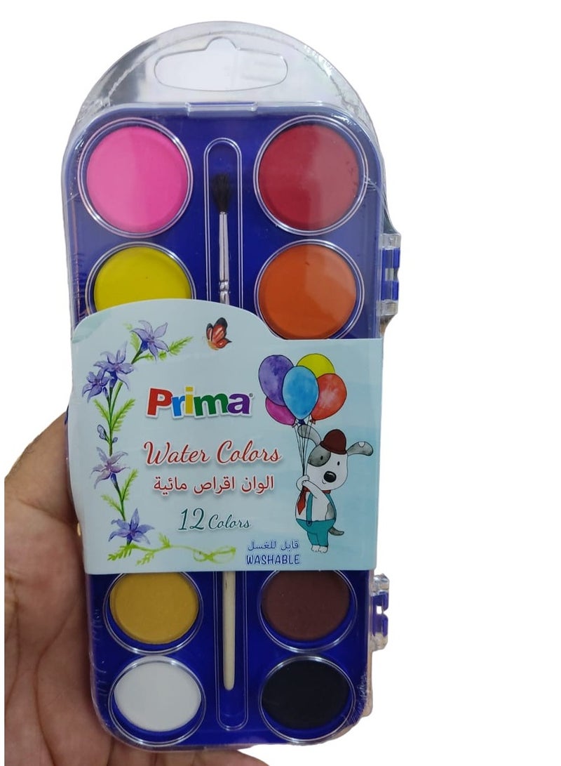 بريما الوان مائية 12 لون متعدد الالوان - Image 1