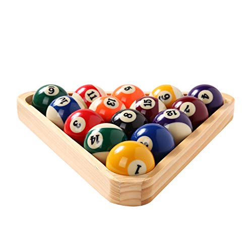 BETTERLINE Billiard Balls Set, Pool Table Triangle Ball Rack and 9-Ball Diamond Rack (Wood), 5 Cue Chalks and 2 Table Spot Stickers - Pool Table Accessories - Image 3