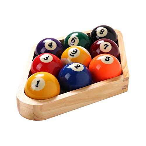 BETTERLINE Billiard Balls Set, Pool Table Triangle Ball Rack and 9-Ball Diamond Rack (Wood), 5 Cue Chalks and 2 Table Spot Stickers - Pool Table Accessories - Image 4