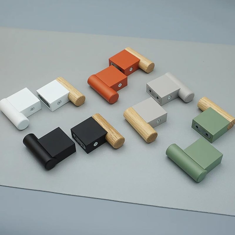 Wood Grey Wall Mounted Hooks for Hanging Clothes Bags Towels Hats Keys Rack - Image 3