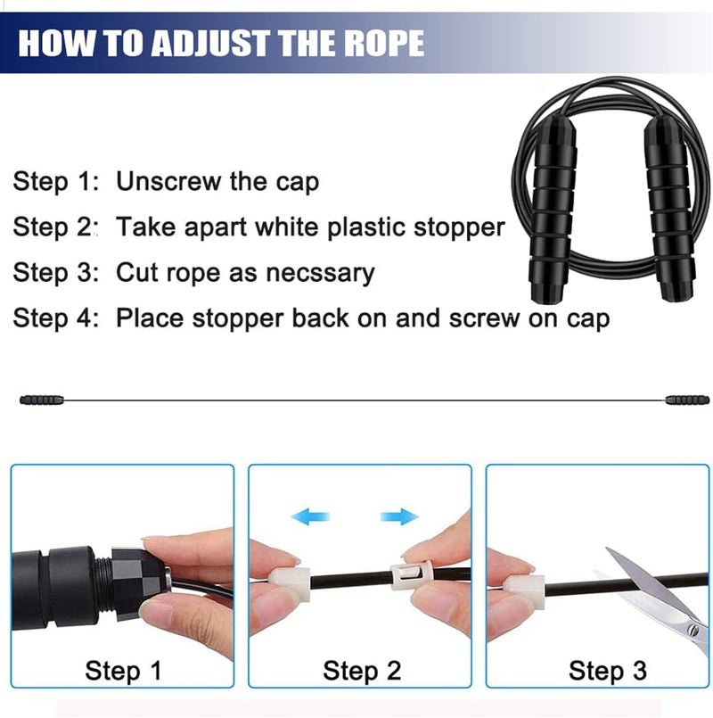 Redify Jump Rope,Jump Ropes for Fitness for Women Men and Kids,Speed Jumping Rope for Workout with Ball Bearings,Adjustable Skipping Rope for Exercise&Slim Body at Home School Gym - Image 4