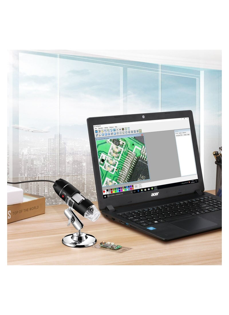 Meiyilan - USB Microscope, Digital Handheld 50X-1000X Magnification Endoscope Mini Video Camera with 8 Adjustable LED Lights, Compatible with Windows 7/8/10/11 Mac Linux Android (with OTG) - Image 1