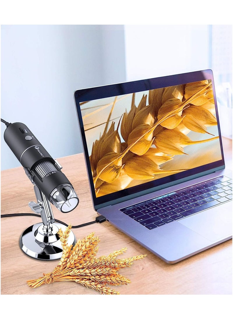 Meiyilan - USB Microscope, Digital Handheld 50X-1000X Magnification Endoscope Mini Video Camera with 8 Adjustable LED Lights, Compatible with Windows 7/8/10/11 Mac Linux Android (with OTG) - Image 1