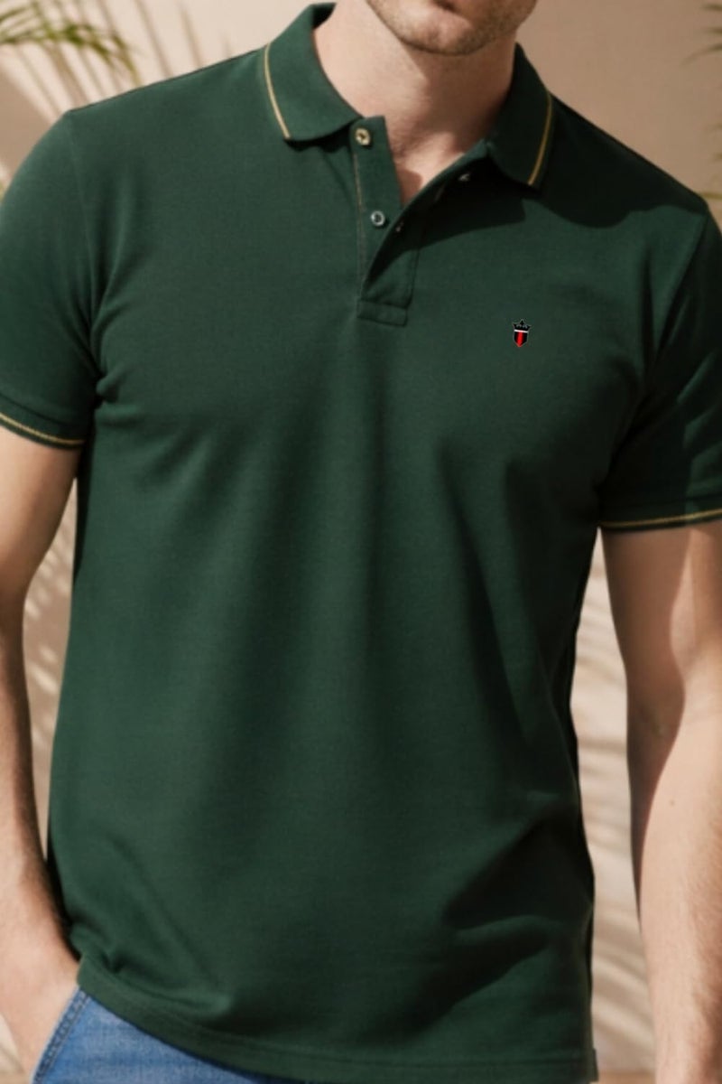 LOUIS PHILIPPE قميص قطني رجالي من لويس فيليب بقصة ضيقة بلون أخضر (LRKPCSLFC86350_Green, 2XL) - Image 4