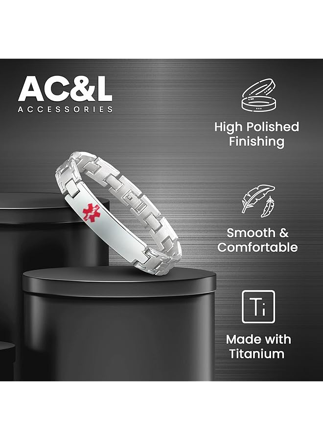 AC&L Stylish Silver Sport Id Mens Titanium Steel Metal base - Image 2