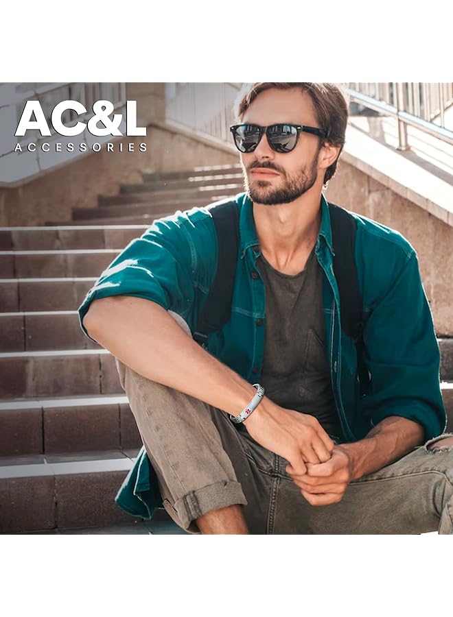 AC&L Stylish Silver Sport Id Mens Titanium Steel Metal base - Image 3