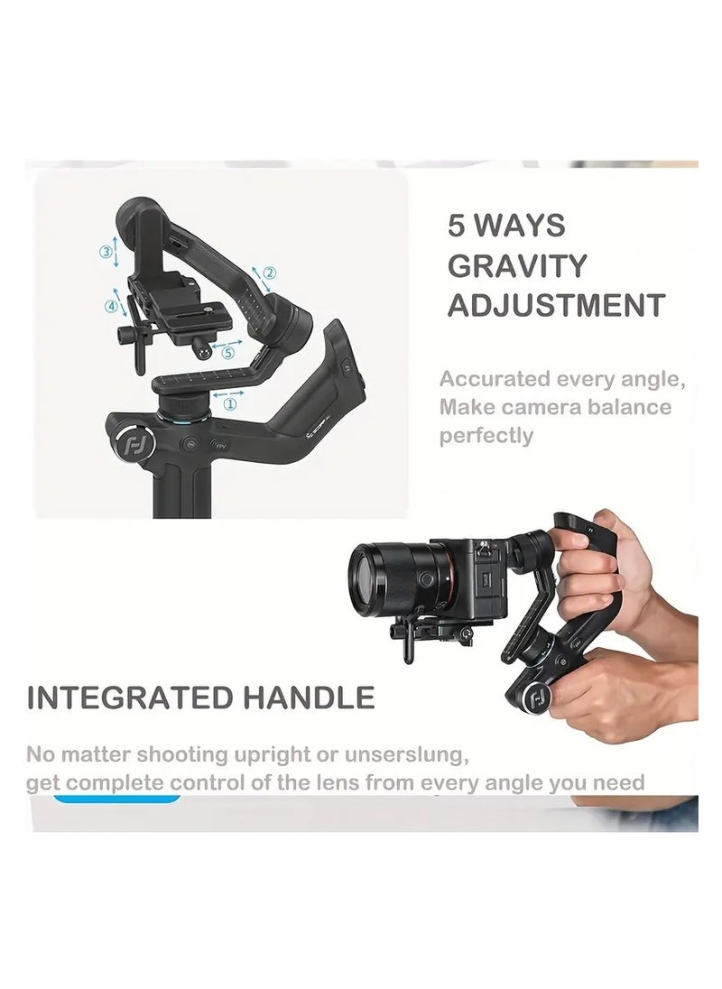 FeiyuTech - FeiyuTech Scorp Mini 3-Axis All In One Gimbal Stabilizer For Mirrorless Camera With Short Lens, Compact Cameras, Action Camera Gopro, 54-88mm Width IPhone 15 Pro, 1.3" Touch Screen, 2.6lbs Payload - Image 1