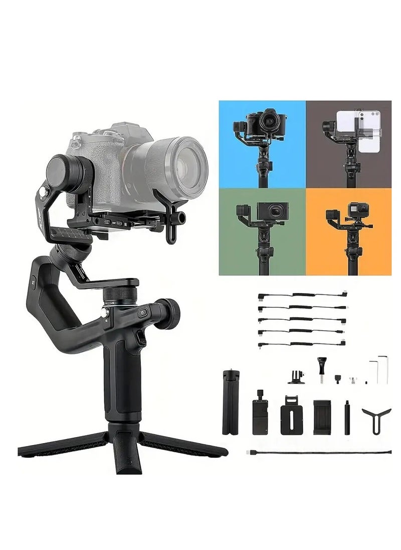 FeiyuTech - FeiyuTech Scorp Mini 3-Axis All In One Gimbal Stabilizer For Mirrorless Camera With Short Lens, Compact Cameras, Action Camera Gopro, 54-88mm Width IPhone 15 Pro, 1.3" Touch Screen, 2.6lbs Payload - Image 1