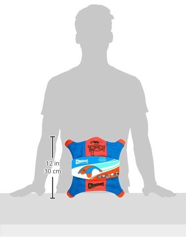 Chuckit! Flying Squirrel Fetch Dog Toy - Water Floating Flyer - Soft and Durable Polyester Canvas Construction - For Large Dogs - Size Large - 11-inch Diameter - Pack of 1 - Orange and Blue - Image 2