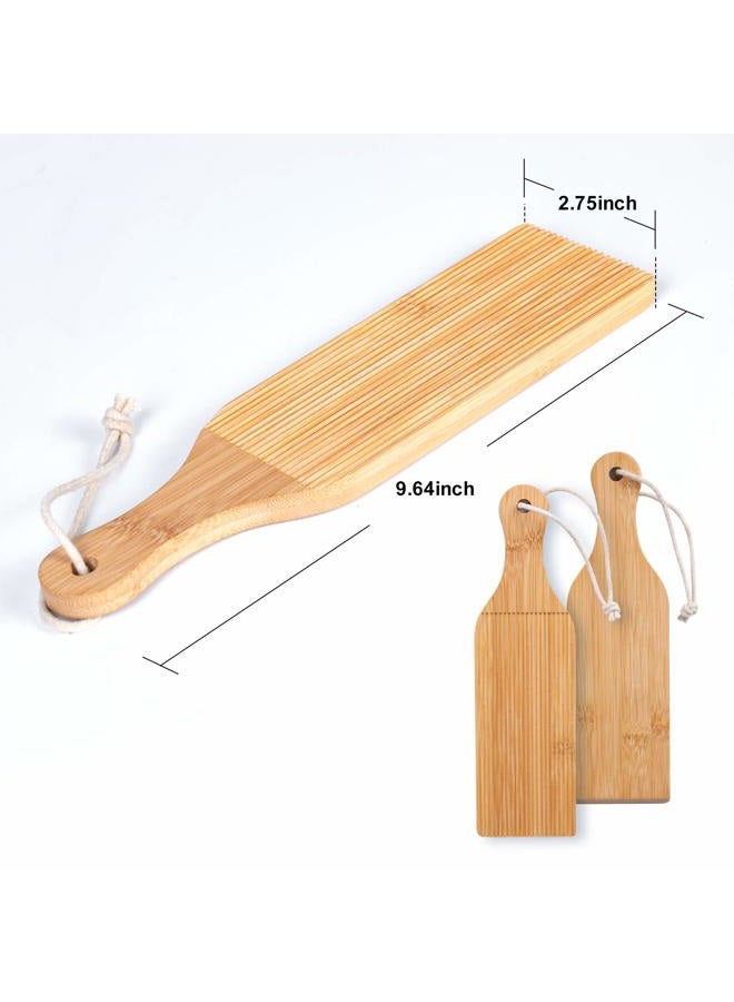 YIDADA Gnocchi Board Butter Paddles - Bamboo Pasta Board Gnocchi Maker, Gnocchi Paddle Pasta Tools, 2 Packs - Image 2