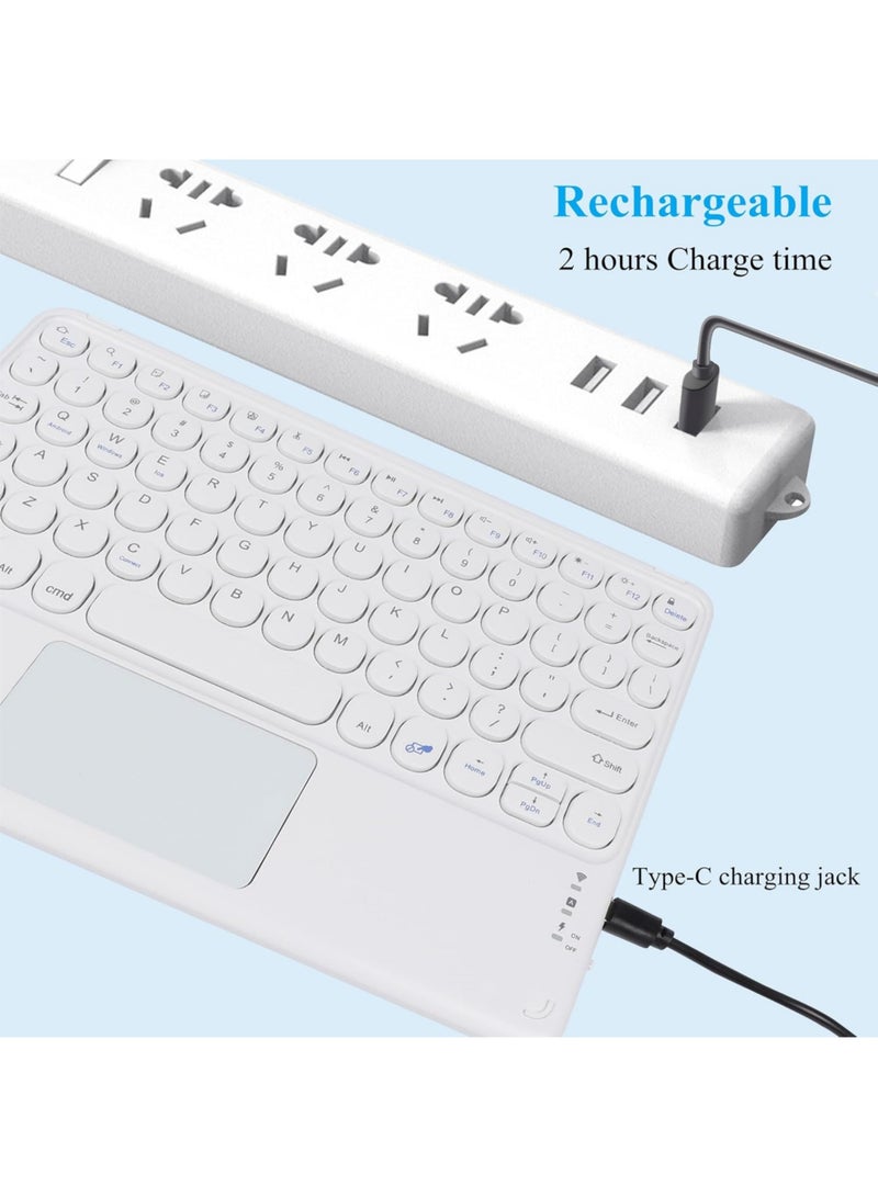Rock Pow Wireless Bluetooth Keyboard and Mouse Combo with Touchpad 10 inch Portable Rechargeable Slim Keyboard for iPad Pro iPad Air iPad 9.7 iPad 10.2 iPad Mini and Other iOS Android Windows Tablet Computer and Phone Devices Universal - Image 5