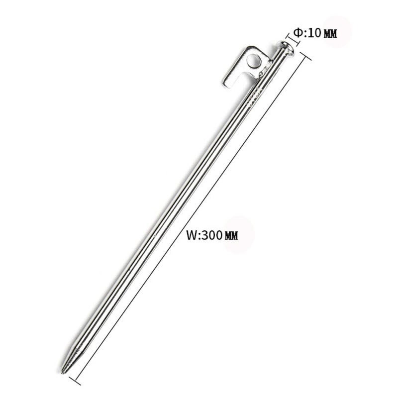 Aotu Tent Stakes: 10-Pack Silver Premium Carbon Steel - Anti-Dropping Design Tent Pegs With Quick-Suspend Holes for Outdoor Camping, Hiking And Tent Setup - Image 2
