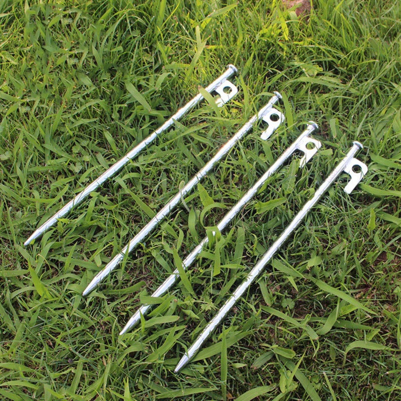 Aotu Tent Stakes: 10-Pack Silver Premium Carbon Steel - Anti-Dropping Design Tent Pegs With Quick-Suspend Holes for Outdoor Camping, Hiking And Tent Setup - Image 3