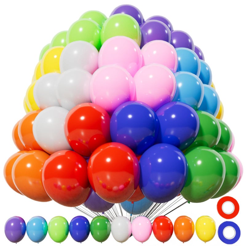 KAWKALSH 200pcs Balloons 5 Inch Assorted Colors, Small Mini Rainbow Latex Balloons for Party Birthday Baby Shower Anniversary Festival Arch Garland Decoration - Image 1