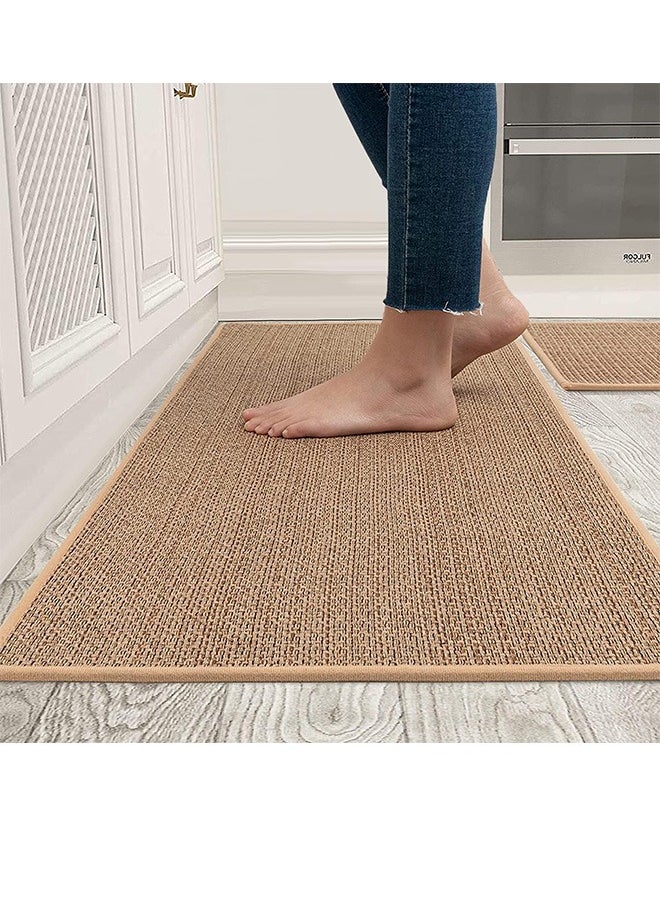 Garlo Kitchen Rugs and Mats Washable [2 PCS], Non-Skid Natural Rubber Kitchen Mats for Floor Runner Rugs Set for Kitchen Floor Front of Sink, Hallway, Laundry Room 44cm*75cm+44cm*120cm  - Image 1
