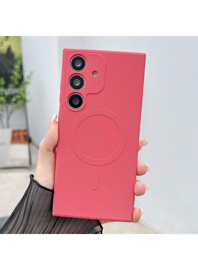 اس-توب جراب لهاتف Samsung Galaxy S25+ 5G بلون سادة من السيليكون السائل المغناطيسي MagSafe - Image 1