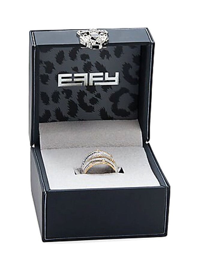 EFFY - 14K Two Tone Gold and 0.99 TCW Baguette Diamond Multi Band Ring for Women Size 7 - Image 1