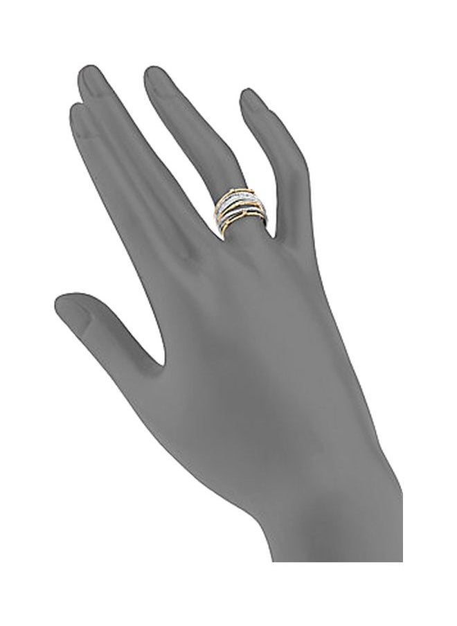EFFY - 14K Two Tone Gold and 0.99 TCW Baguette Diamond Multi Band Ring for Women Size 7 - Image 1