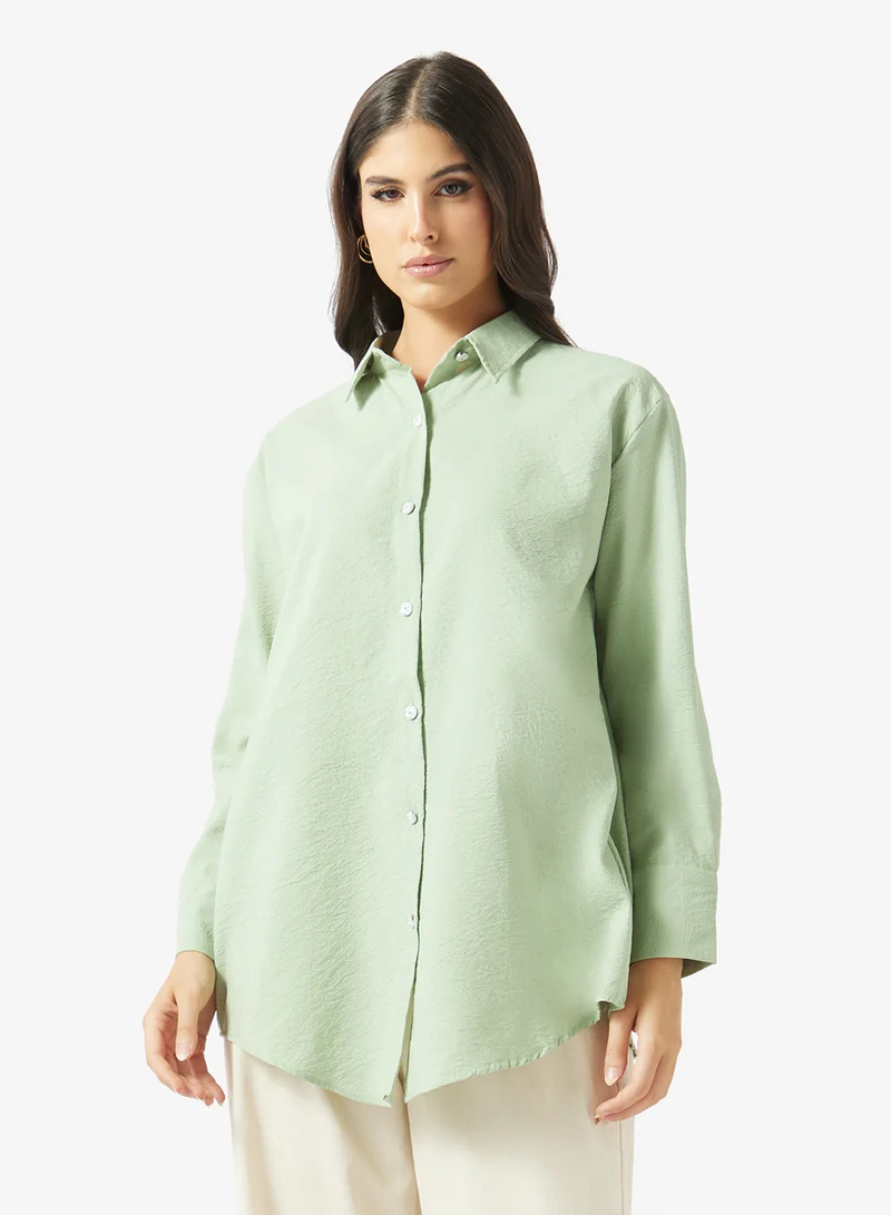 Textured Button-Down Shirt