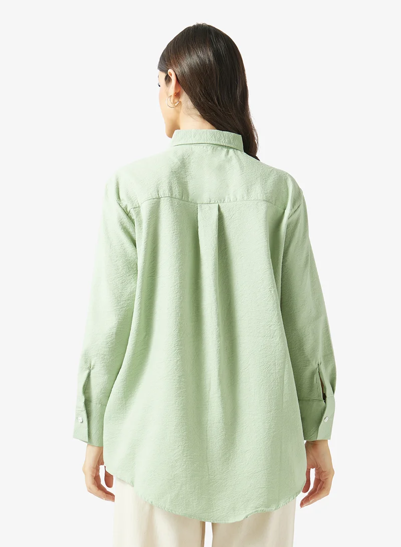Fyor  Textured Button-Down Shirt for Women | Best Price UAE