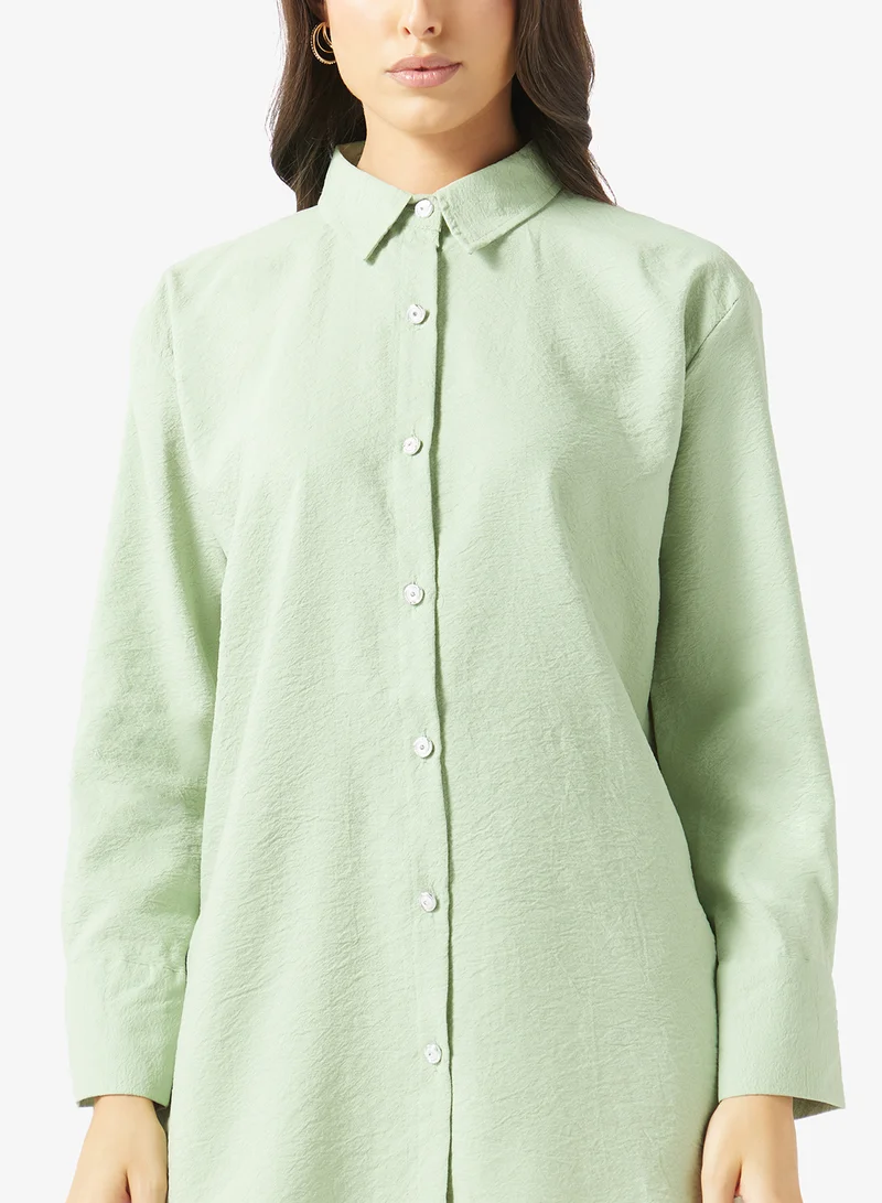 Fyor  Textured Button-Down Shirt for Women | Best Price UAE